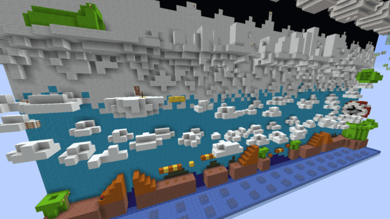 A screenshot of a Minecraft parkour map.