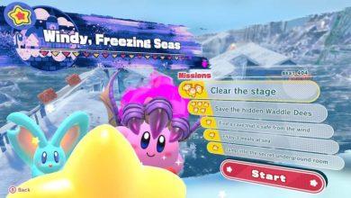 Dónde encontrar todos los aros de Waddle escondidos en mares helados y ventosos - Kirby y la tierra prohibida